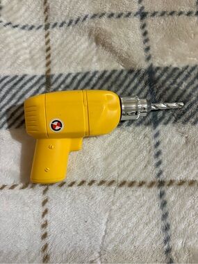 Avon Yellow and Silver Plastic Toy Drill